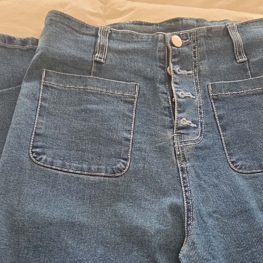 Sidefeel Women's Wide Leg Jeans High Waisted Stretchy Straight Leg - Never Worn - Picture 7 of 14